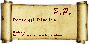 Pozsonyi Placida névjegykártya